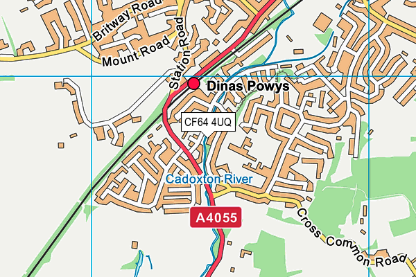 CF64 4UQ map - OS VectorMap District (Ordnance Survey)