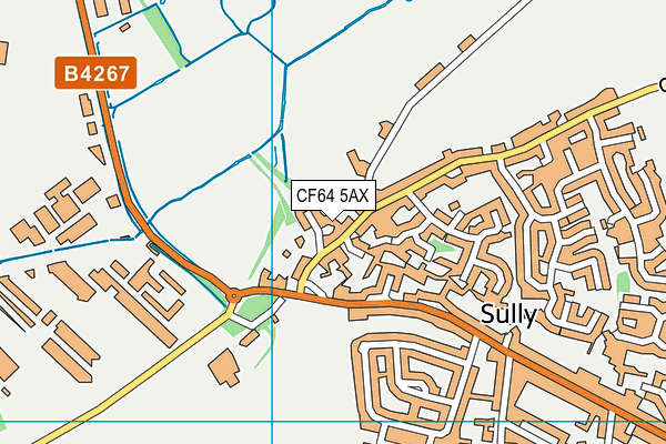 CF64 5AX map - OS VectorMap District (Ordnance Survey)