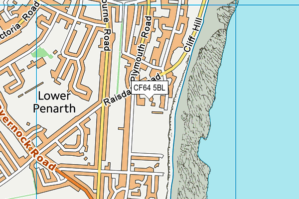 CF64 5BL map - OS VectorMap District (Ordnance Survey)