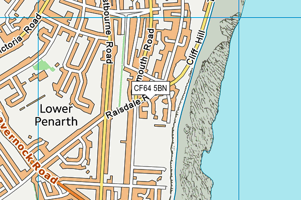 CF64 5BN map - OS VectorMap District (Ordnance Survey)