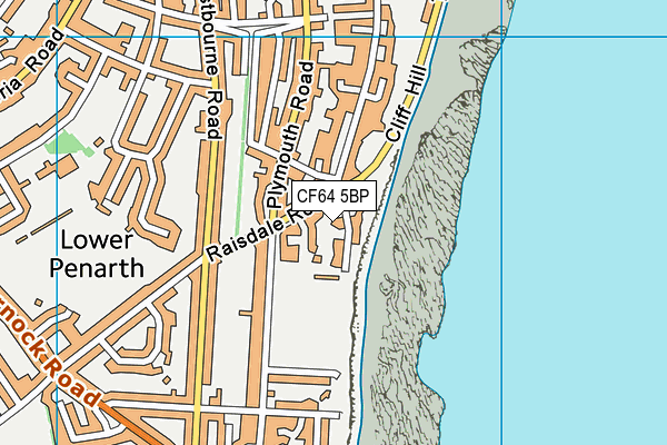 CF64 5BP map - OS VectorMap District (Ordnance Survey)