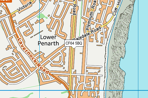 CF64 5BQ map - OS VectorMap District (Ordnance Survey)