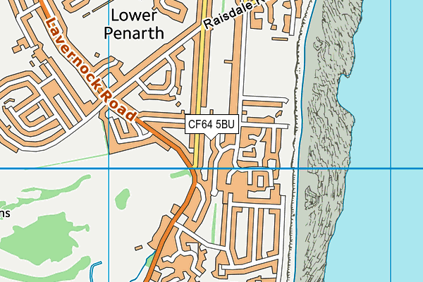 CF64 5BU map - OS VectorMap District (Ordnance Survey)