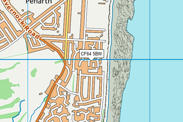 CF64 5BW map - OS VectorMap District (Ordnance Survey)