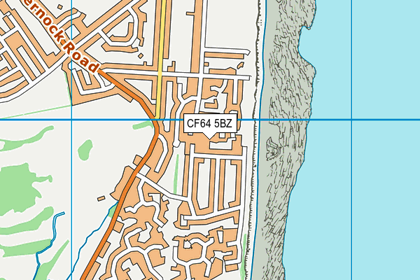 CF64 5BZ map - OS VectorMap District (Ordnance Survey)