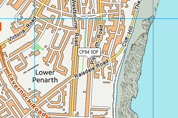 CF64 5DF map - OS VectorMap District (Ordnance Survey)