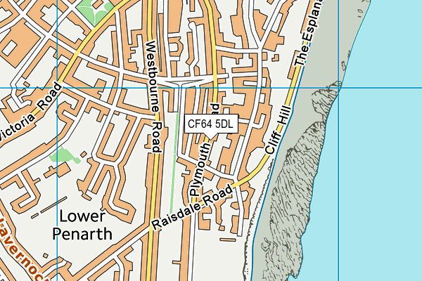 CF64 5DL map - OS VectorMap District (Ordnance Survey)