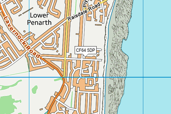 CF64 5DP map - OS VectorMap District (Ordnance Survey)