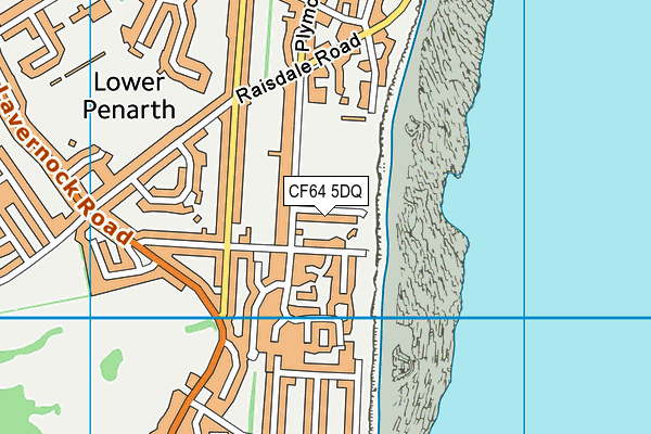 CF64 5DQ map - OS VectorMap District (Ordnance Survey)