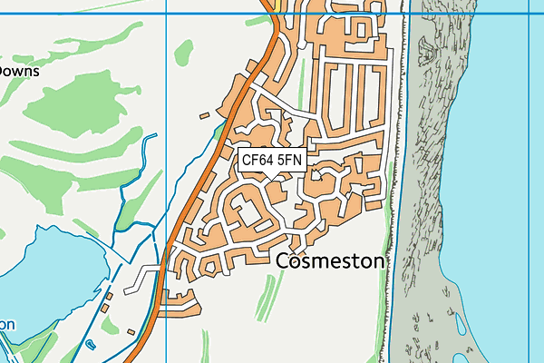 CF64 5FN map - OS VectorMap District (Ordnance Survey)