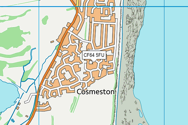 CF64 5FU map - OS VectorMap District (Ordnance Survey)