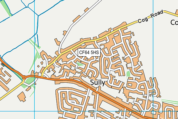 CF64 5HS map - OS VectorMap District (Ordnance Survey)