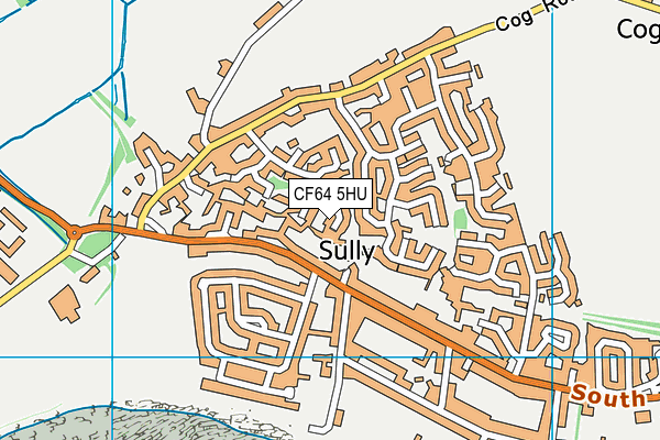 CF64 5HU map - OS VectorMap District (Ordnance Survey)