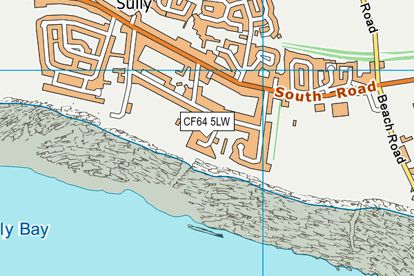 CF64 5LW map - OS VectorMap District (Ordnance Survey)