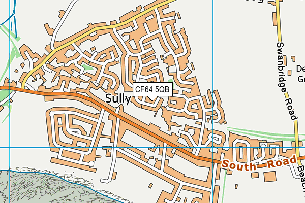 CF64 5QB map - OS VectorMap District (Ordnance Survey)