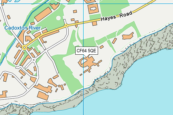 CF64 5QE map - OS VectorMap District (Ordnance Survey)