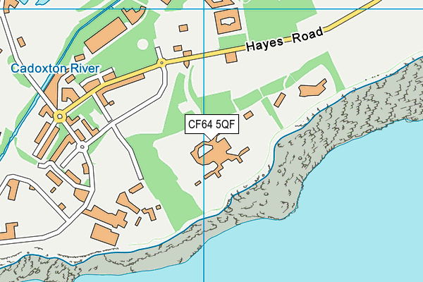 CF64 5QF map - OS VectorMap District (Ordnance Survey)