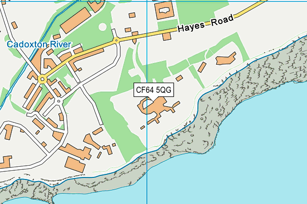 CF64 5QG map - OS VectorMap District (Ordnance Survey)