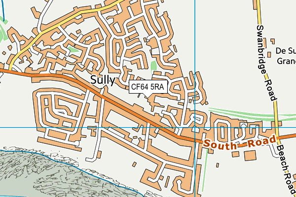 CF64 5RA map - OS VectorMap District (Ordnance Survey)