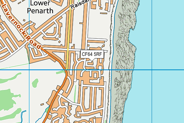 CF64 5RF map - OS VectorMap District (Ordnance Survey)
