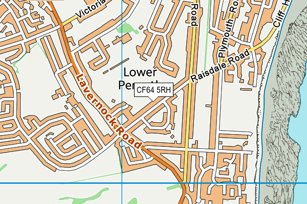 CF64 5RH map - OS VectorMap District (Ordnance Survey)