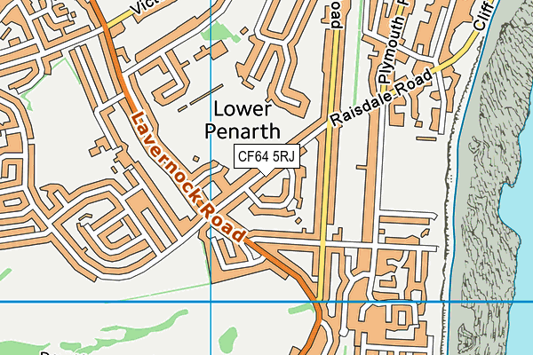 CF64 5RJ map - OS VectorMap District (Ordnance Survey)