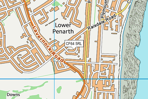 CF64 5RL map - OS VectorMap District (Ordnance Survey)