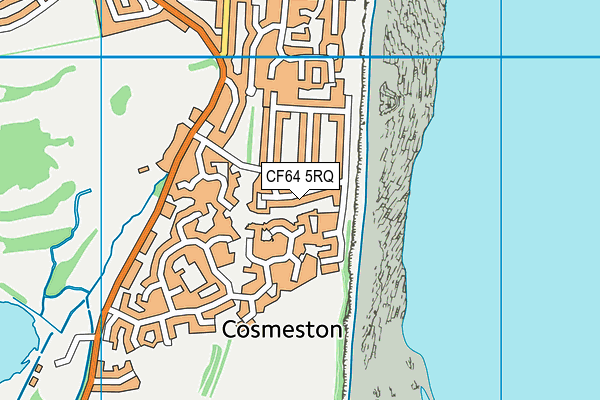 CF64 5RQ map - OS VectorMap District (Ordnance Survey)