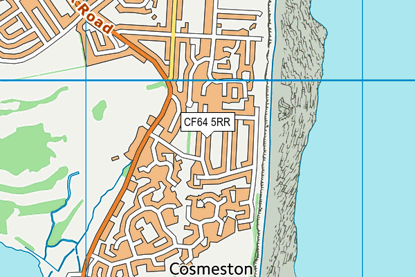 CF64 5RR map - OS VectorMap District (Ordnance Survey)