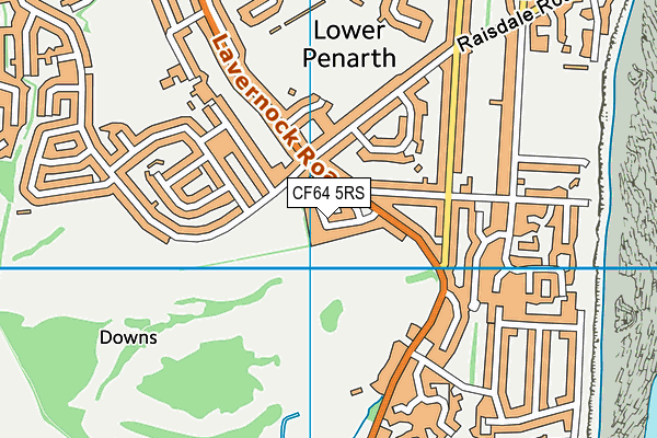 CF64 5RS map - OS VectorMap District (Ordnance Survey)