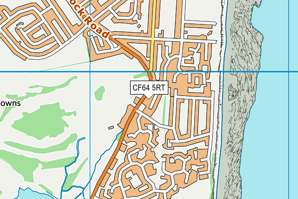 CF64 5RT map - OS VectorMap District (Ordnance Survey)