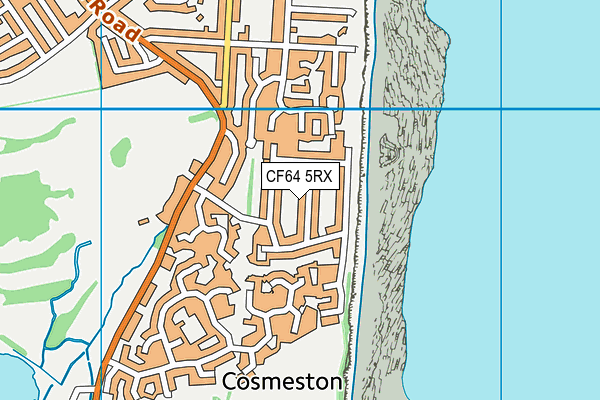 CF64 5RX map - OS VectorMap District (Ordnance Survey)