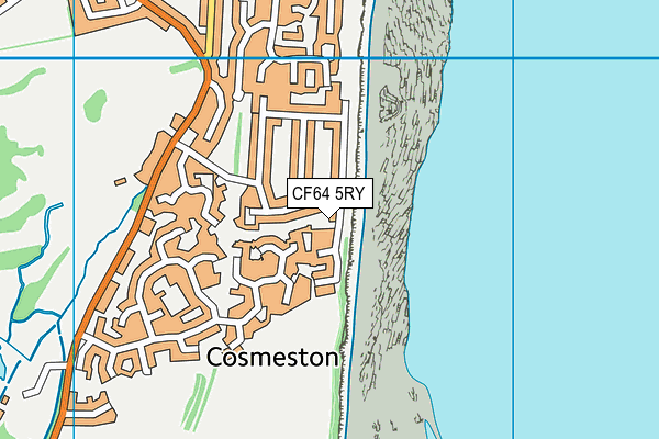 CF64 5RY map - OS VectorMap District (Ordnance Survey)