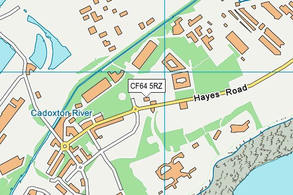 CF64 5RZ map - OS VectorMap District (Ordnance Survey)