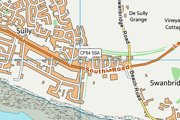 CF64 5SA map - OS VectorMap District (Ordnance Survey)