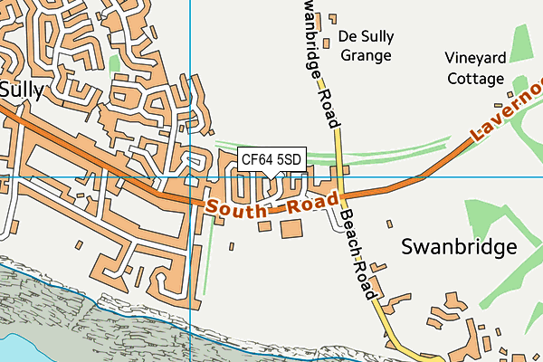 CF64 5SD map - OS VectorMap District (Ordnance Survey)