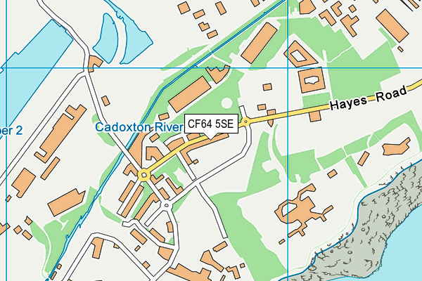 CF64 5SE map - OS VectorMap District (Ordnance Survey)