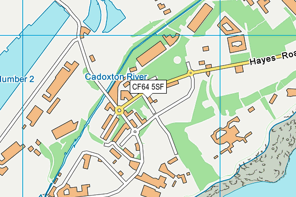 CF64 5SF map - OS VectorMap District (Ordnance Survey)