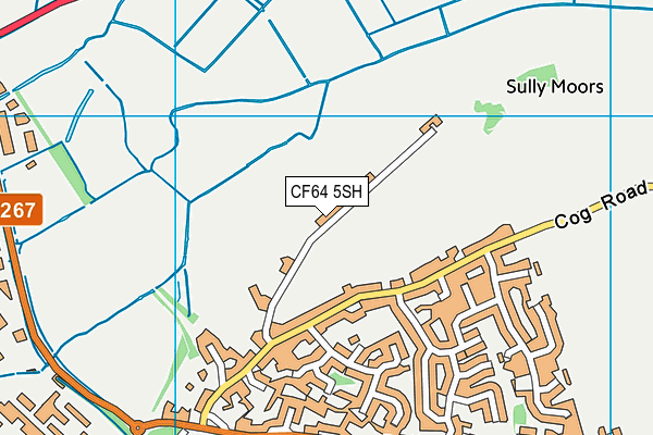 CF64 5SH map - OS VectorMap District (Ordnance Survey)