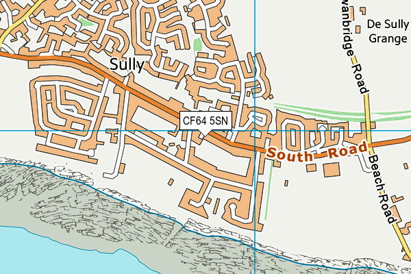 CF64 5SN map - OS VectorMap District (Ordnance Survey)