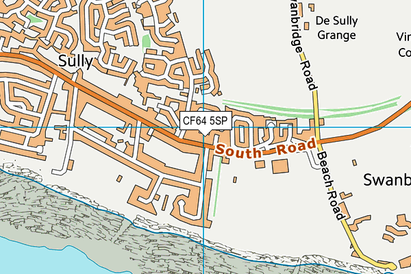 CF64 5SP map - OS VectorMap District (Ordnance Survey)