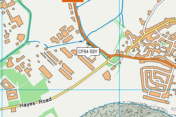 CF64 5SY map - OS VectorMap District (Ordnance Survey)