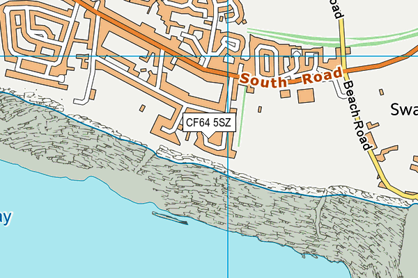 CF64 5SZ map - OS VectorMap District (Ordnance Survey)