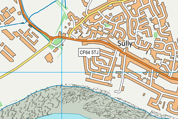 CF64 5TJ map - OS VectorMap District (Ordnance Survey)