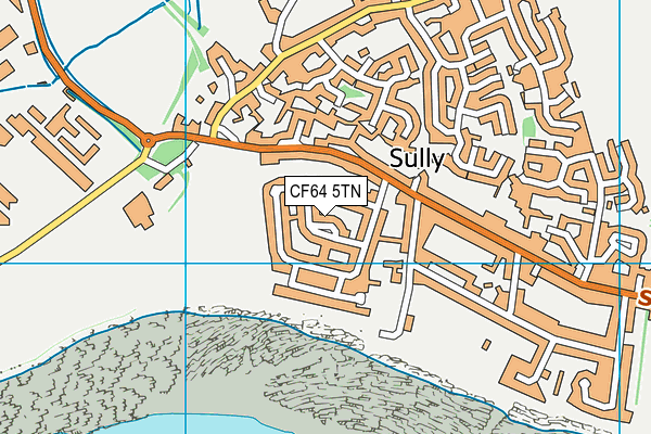 CF64 5TN map - OS VectorMap District (Ordnance Survey)