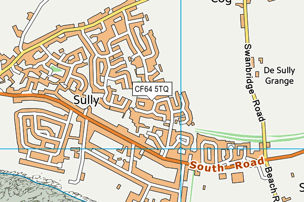 CF64 5TQ map - OS VectorMap District (Ordnance Survey)