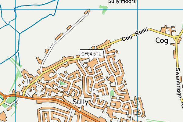 CF64 5TU map - OS VectorMap District (Ordnance Survey)
