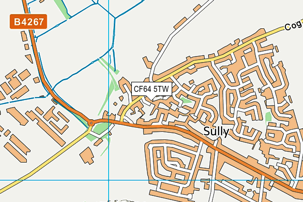 CF64 5TW map - OS VectorMap District (Ordnance Survey)