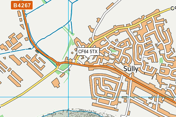 CF64 5TX map - OS VectorMap District (Ordnance Survey)