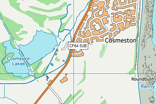 CF64 5UB map - OS VectorMap District (Ordnance Survey)